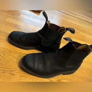 Black Blundstone Chelsea boots with square toe